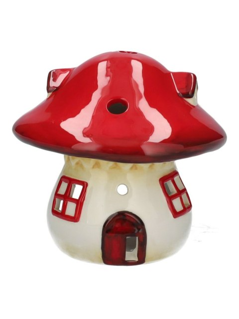730150500 Świecznik tealight grzybek czerwon h12,5