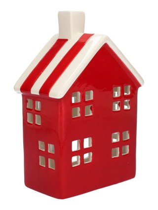 730150900 Ceramiczny domek na tealight czerwony