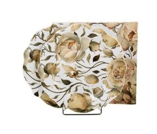 DUO KPL 2 TALERZY DESEROWYCH ENGLISH ROSES WHITE