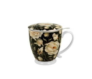 KUBEK ZAPARZACZ NA STOPCE ENGLISH ROSES BLACK 9527