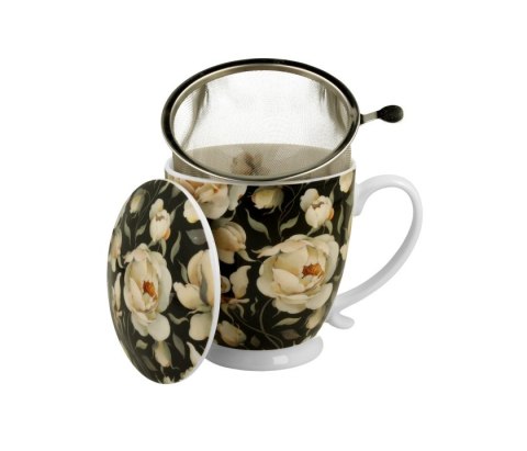 KUBEK ZAPARZACZ NA STOPCE ENGLISH ROSES BLACK 9527