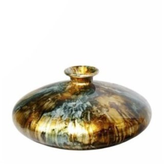 37015 Wazon Dazzle petrol gold O28/H 14 cm