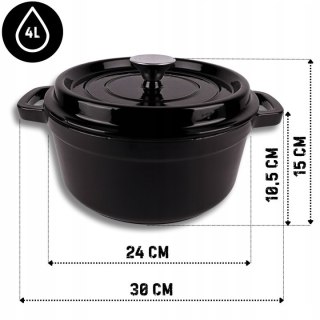 DE24-BLACK GARNEK ŻELIWNY 24CM CZARNY