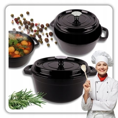 DE24-BLACK GARNEK ŻELIWNY 24CM CZARNY
