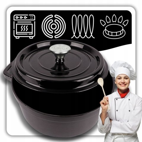 DE24-BLACK GARNEK ŻELIWNY 24CM CZARNY