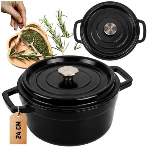 DE24-BLACK GARNEK ŻELIWNY 24CM CZARNY