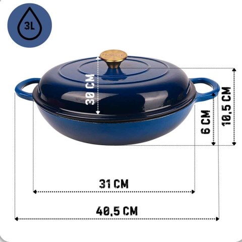 DN30-BLUE NISKI GARNEK ŻELIWNY 30CM NIEBIESKI