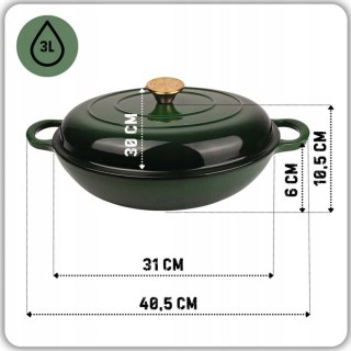 DN30-BOTTLE GREEN NISKI GARNEK ŻELIWNY 30CM ZIELON