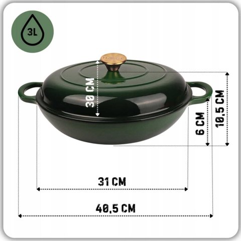 DN30-BOTTLE GREEN NISKI GARNEK ŻELIWNY 30CM ZIELON