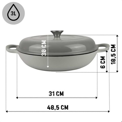 DN30-GRAY NISKI GARNEK ŻELIWNY 30CM SZARY