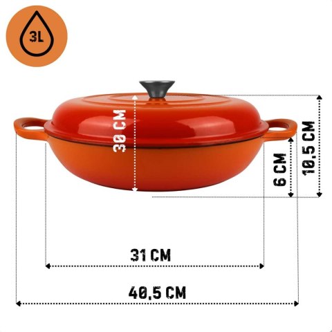 DN30-ORANGE NISKI GARNEK ŻELIWNY 30CM POMARAŃCZOWY