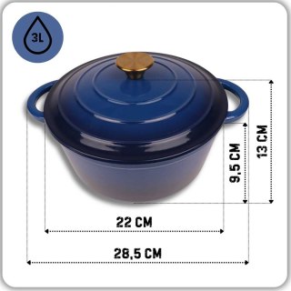 DQ22-BLUE GARNEK ŻELIWNY 22CM NIEBIESKI