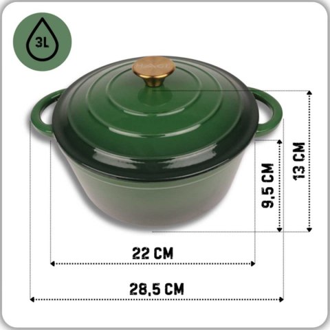 DQ22-BOTTLE GREEN GARNEK ŻELIWNY 22CM ZIELONY