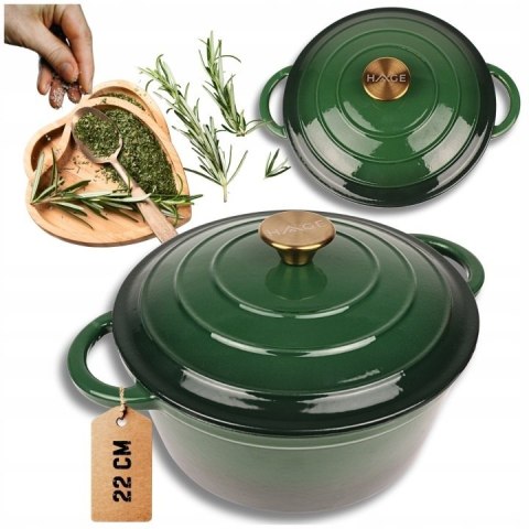 DQ22-BOTTLE GREEN GARNEK ŻELIWNY 22CM ZIELONY
