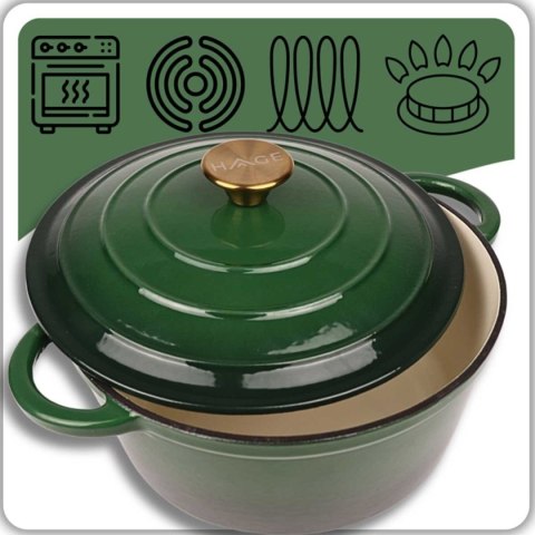 DQ22-BOTTLE GREEN GARNEK ŻELIWNY 22CM ZIELONY