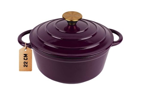 DQ22-EGGPLANT GARNEK ŻELIWNY 22CM BAKŁAŻANOWY