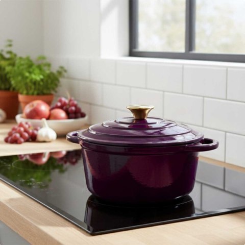 DQ22-EGGPLANT GARNEK ŻELIWNY 22CM BAKŁAŻANOWY