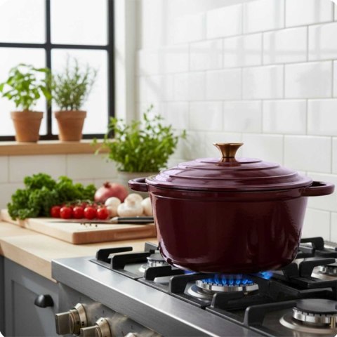 DQ22-EGGPLANT GARNEK ŻELIWNY 22CM BAKŁAŻANOWY