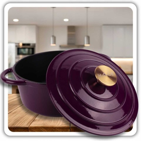 DQ22-EGGPLANT GARNEK ŻELIWNY 22CM BAKŁAŻANOWY