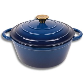 DQ24-BLUE GARNEK ŻELIWNY 24CM NIEBIESKI