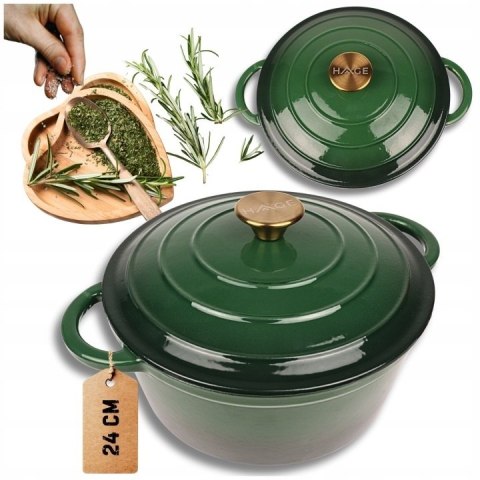 DQ24-BOTTLE GREEN GARNEK ŻELIWNY 24CM ZIELONY