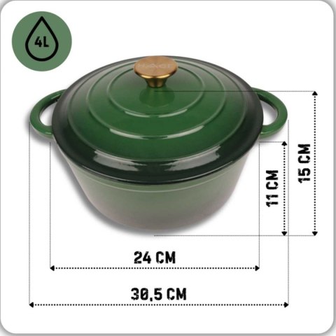 DQ24-BOTTLE GREEN GARNEK ŻELIWNY 24CM ZIELONY