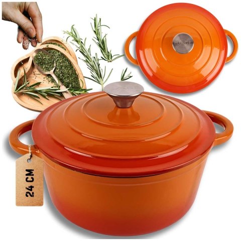 DQ24-ORANGE GARNEK ŻELIWNY 24CM POMARAŃCZOWY