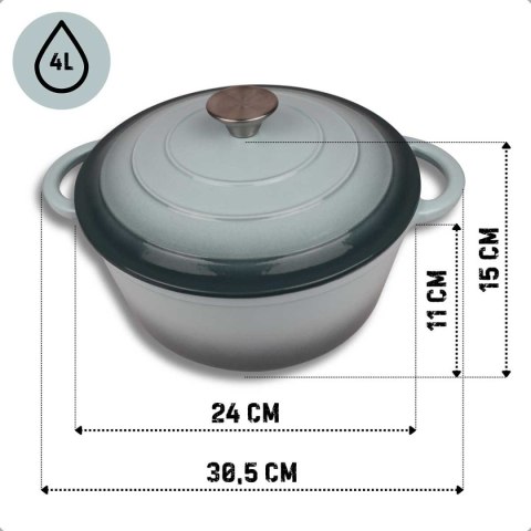 DQ24-SEASALT GARNEK ŻELIWNY 24CM MIĘTOWY