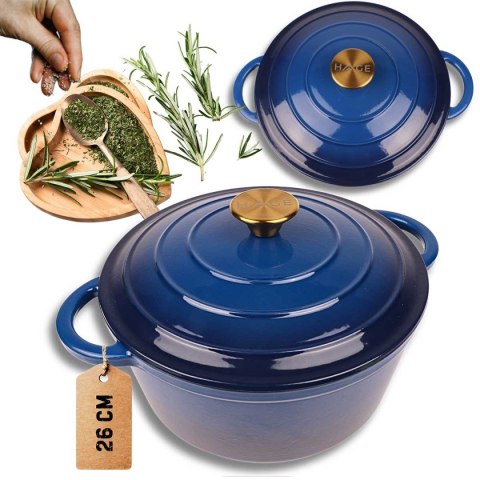 DQ26-BLUE GARNEK ŻELIWNY 26CM NIEBIESKI