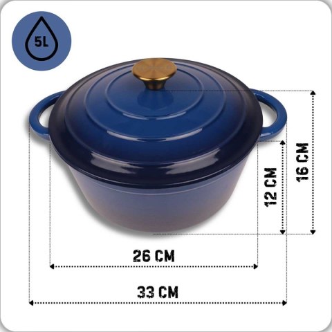 DQ26-BLUE GARNEK ŻELIWNY 26CM NIEBIESKI