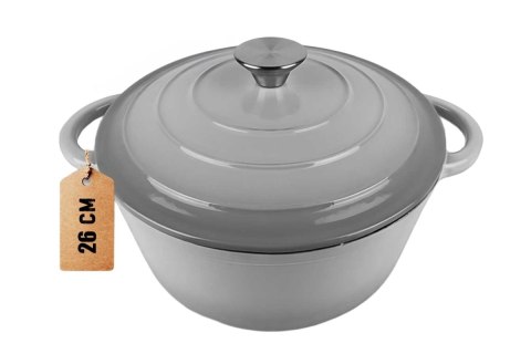 DQ26-GRAY GARNEK ŻELIWNY 26CM SZARY