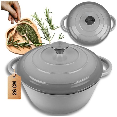 DQ26-GRAY GARNEK ŻELIWNY 26CM SZARY