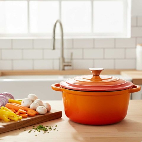 DQ26-ORANGE GARNEK ŻELIWNY 26CM POMARAŃCZOWY