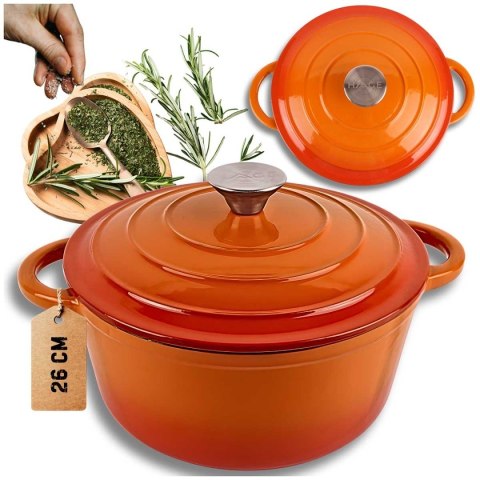 DQ26-ORANGE GARNEK ŻELIWNY 26CM POMARAŃCZOWY