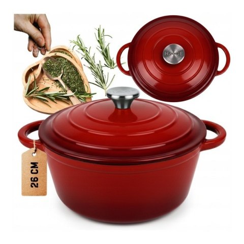 DQ26-RED GARNEK ŻELIWNY 26CM CZERWONY