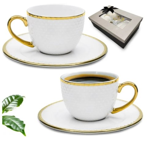 TR. KPL 2 FILIŻANEK 280ML ZE SPOD. BF-2804-3 GOLD
