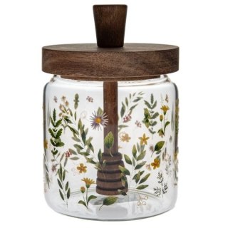 DOR27023 SŁOIK SZKLANY 400ML NA MIÓD KWIATY ŁĄKA