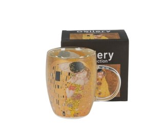 DUO KUBEK SZKLANY PODW.ŚCIANKA KLIMT KISS 80582