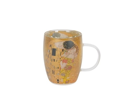 DUO KUBEK SZKLANY PODW.ŚCIANKA KLIMT KISS 80582