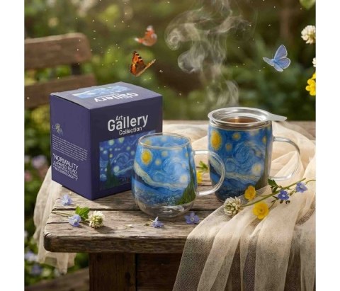 DUO KUBEK SZKLANY PODW.ŚCIANKA STARRY NIGHT 80209