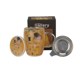 DUO KUBEK SZKLANY ZAPARZACZ KLIMT KISS 80599