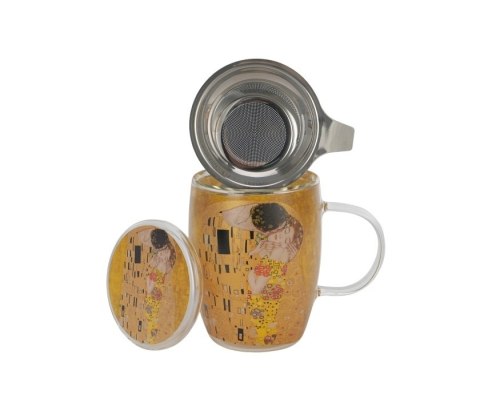 DUO KUBEK SZKLANY ZAPARZACZ KLIMT KISS 80599