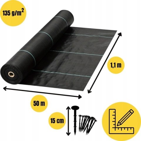 GC3+GP1 AGROTKANINA 135g 1,1x50m + SZPILKI 50szt.