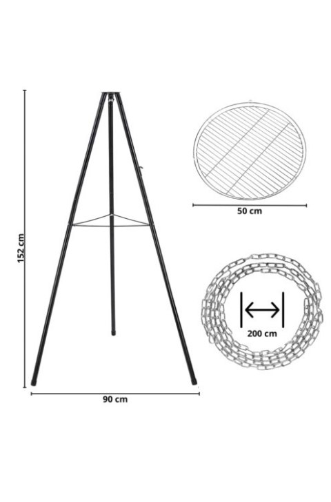 PC10 TRÓJNÓG Z RUSZTEM DO PALENISK 60 CM