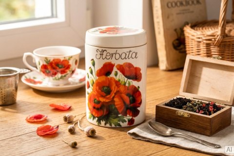 MIER. POJEMNIK DUŻY MAKI NOWY - HERBATA