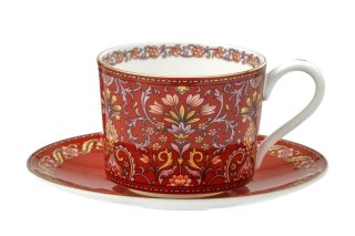 MP 115-6611 FILIŻANKA 225ML + SPODEK CZERWONA