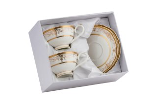MP 167-4724 KPL 2 FILIŻANEK ZE SPODKAMI BONE CHINA