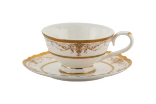MP 167-4724 KPL 2 FILIŻANEK ZE SPODKAMI BONE CHINA