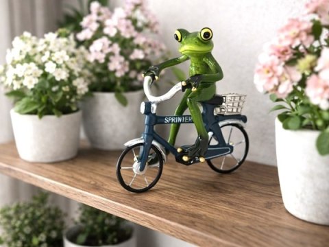 PIP PR-01083 FIGURKA ŻABA NA ROWERZE
